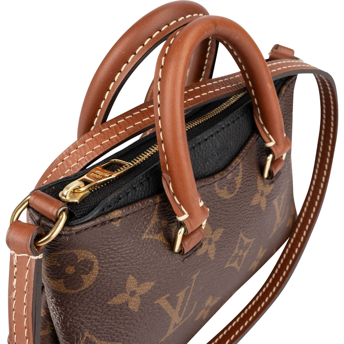 Louis Vuitton Noir Leder Nano Pallas Umhängetasche, Bild 3 von 12