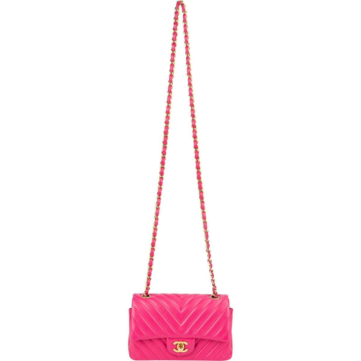 Chanel Chevron Lammleder Single Flap Umhängetasche, Bild 10 von 14