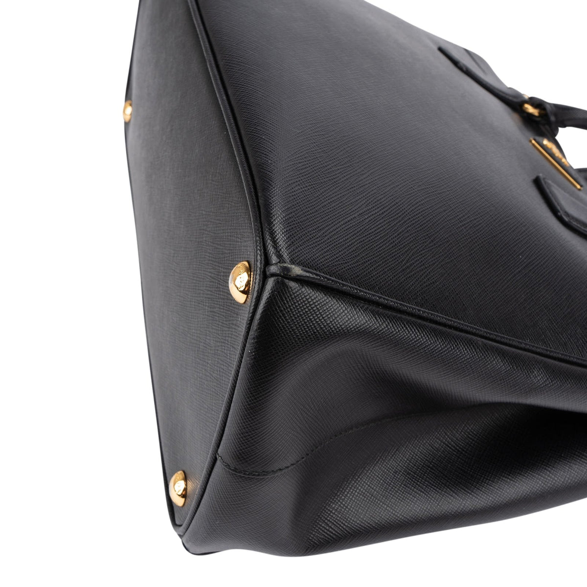 Prada zwarte Saffiano Metal lederen Large Galleria crossbody tas