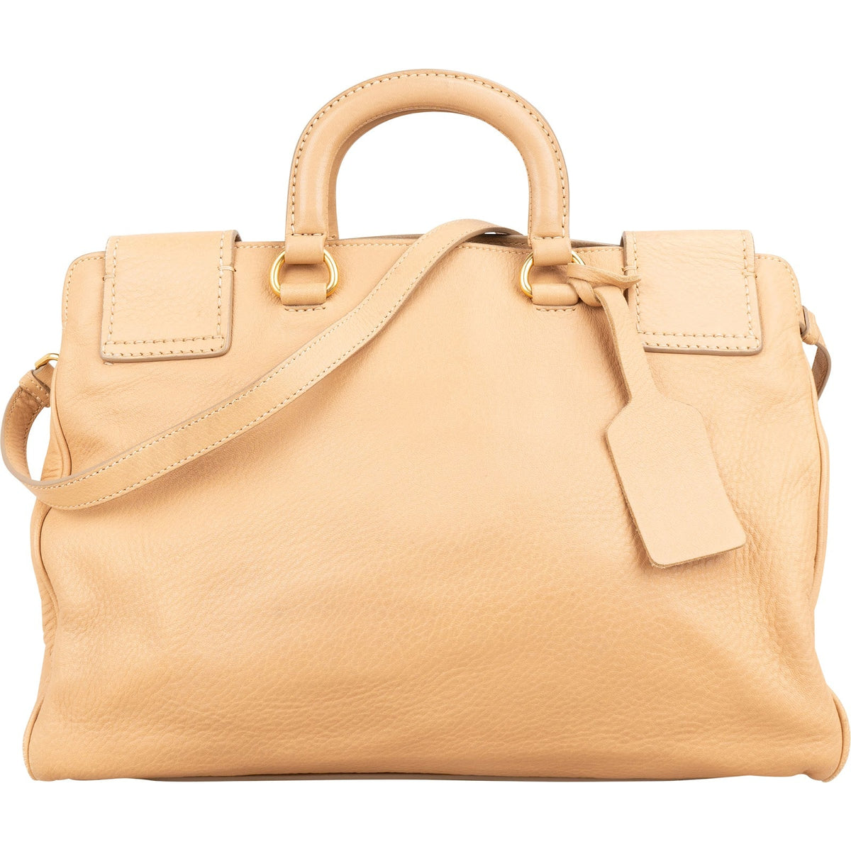 Prada Cervo Top Handle Hobo aus beigem Hirschleder – Ansicht 5