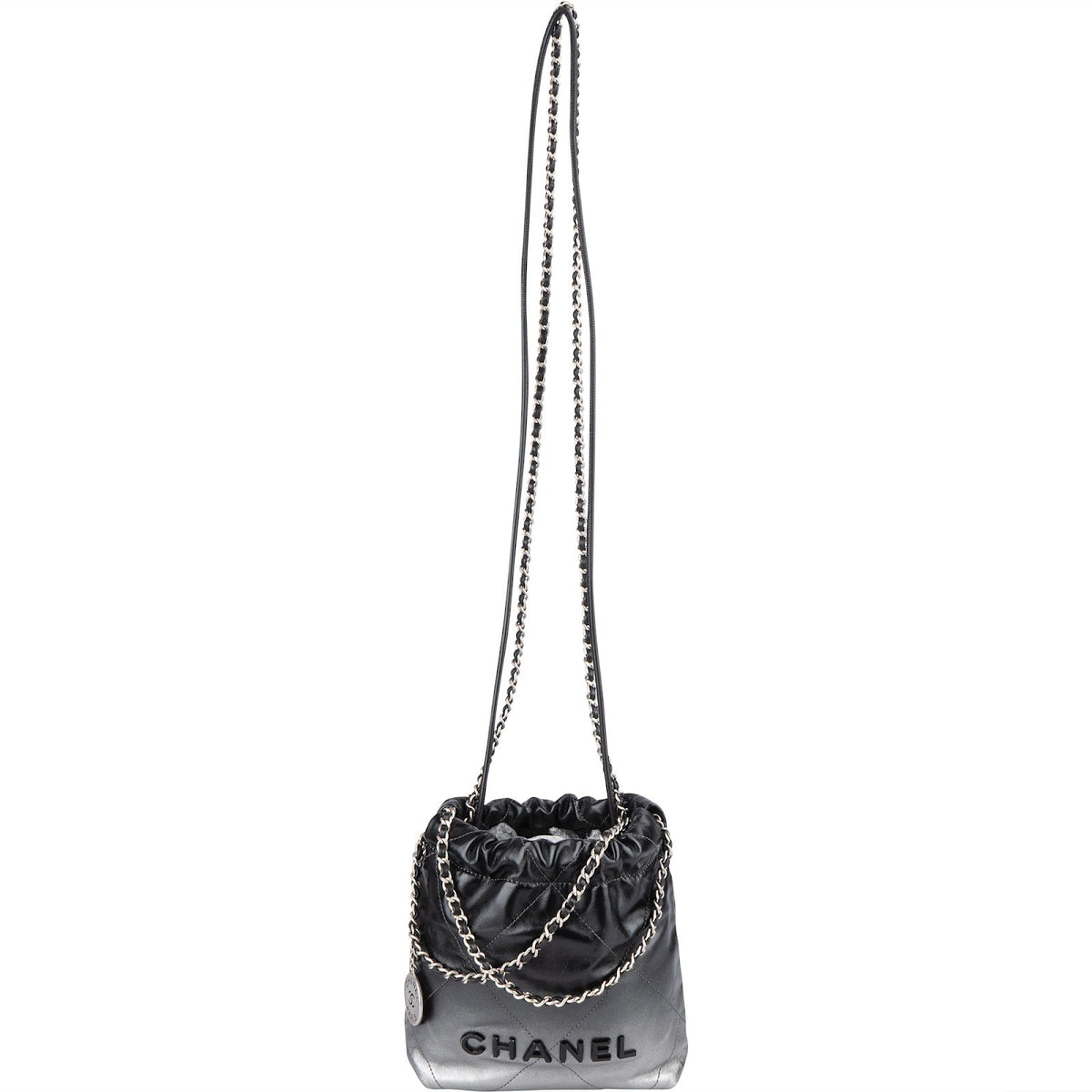 Sac bandoulière Chanel 22 Ombre à cordon en cuir d'agneau matelassé