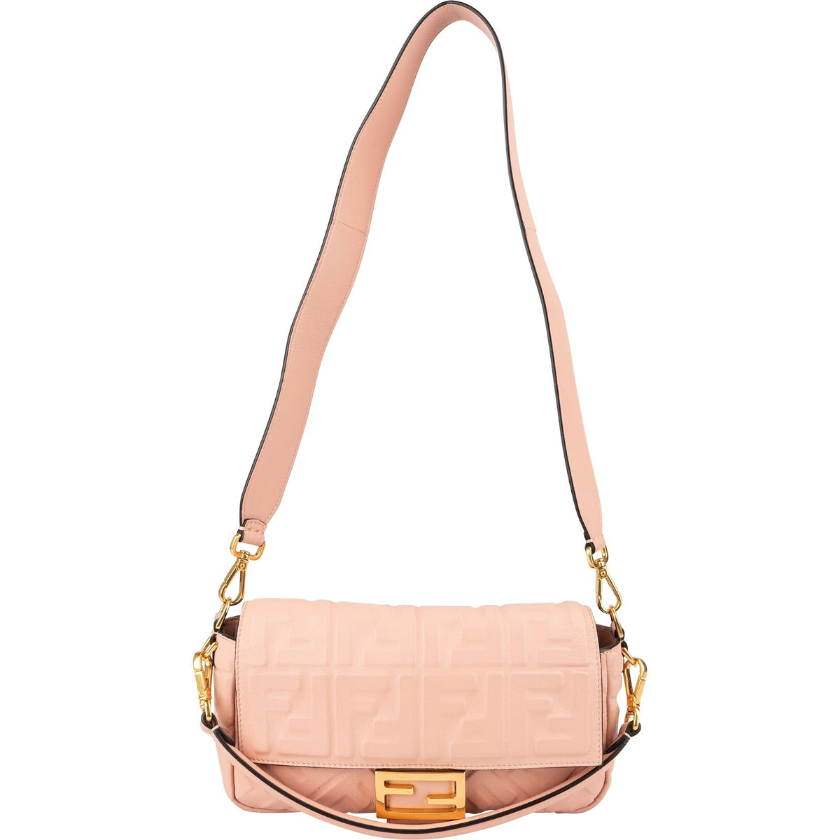 Fendi Embossed Monogram FF Leder Baguette Umhängetasche, Bild 7 von 13