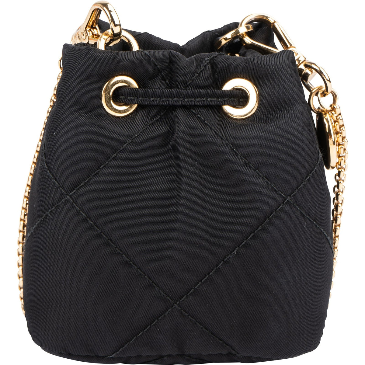 Mini borsa a tracolla Prada in Re-Nylon trapuntato con logo triangolare