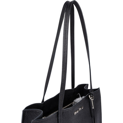 Sac cabas porté épaule Miu Miu en cuir grainé