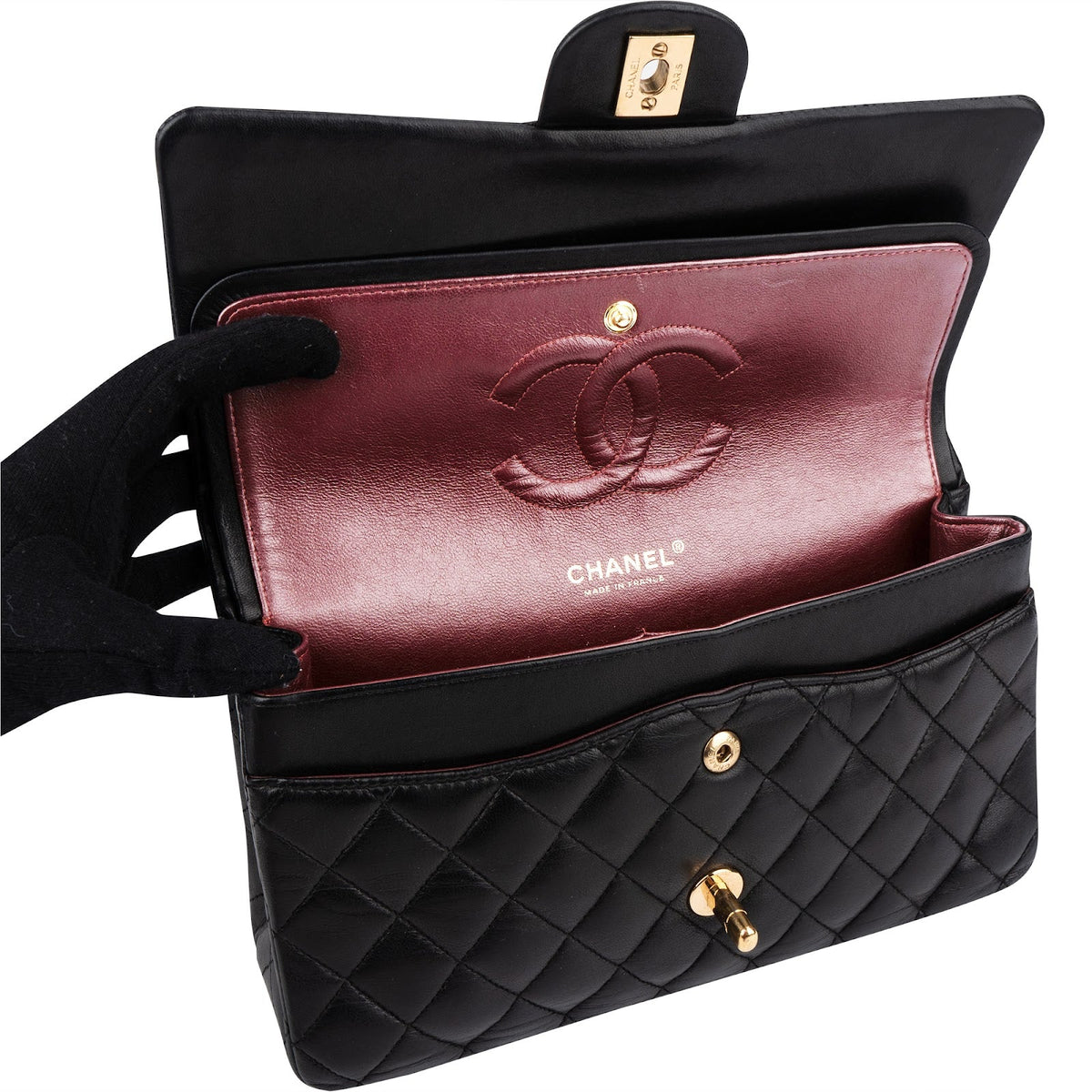 Chanel Lammleder CC Medium Double Flap Schultertasche, Bild 13 von 15