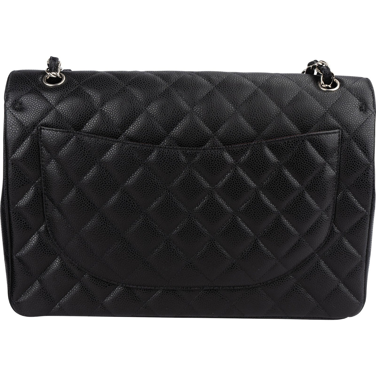 Borsa a tracolla Chanel Maxi Double Flap in pelle caviale trapuntata