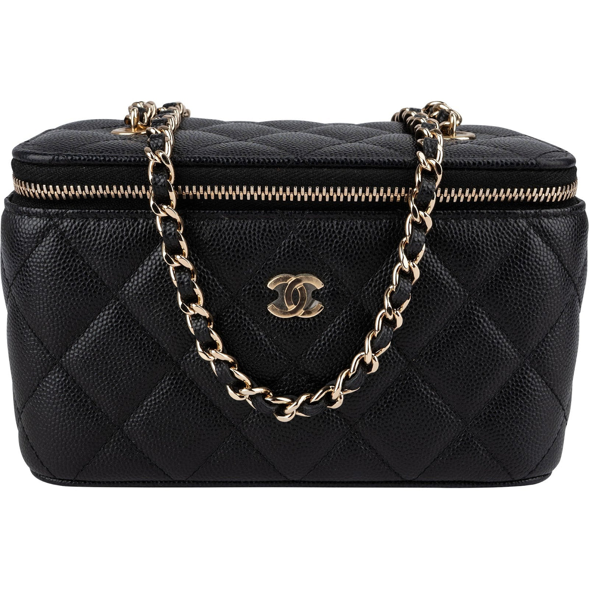 Chanel Quilted Caviar Leather Vanity Case Crossbody Bag