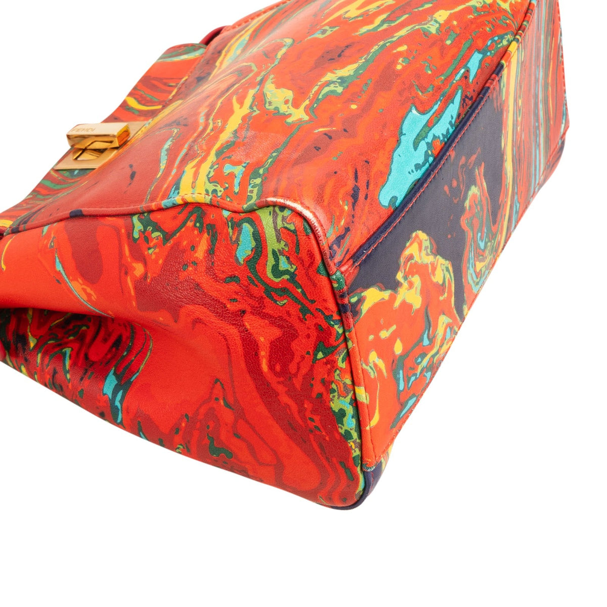 Bolso de mano Peekaboo Mini de Fendi con estampado de remolinos multicolor