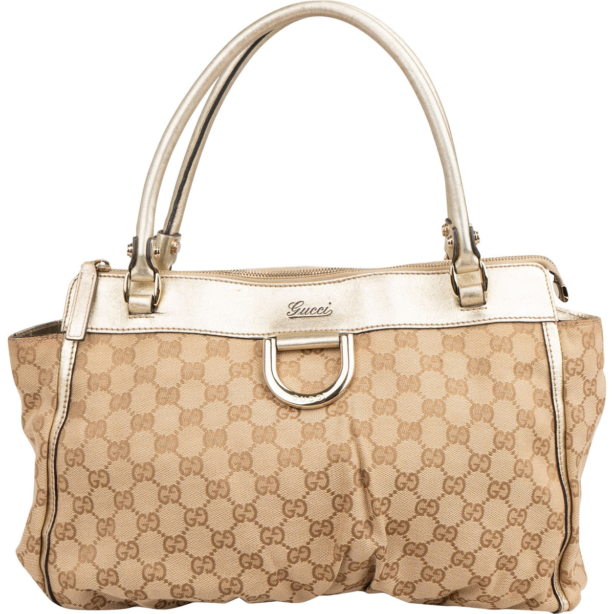 Gucci Monogram GG Canvas Abbey D-Ring aus Canvas und Leder – Vorderansicht