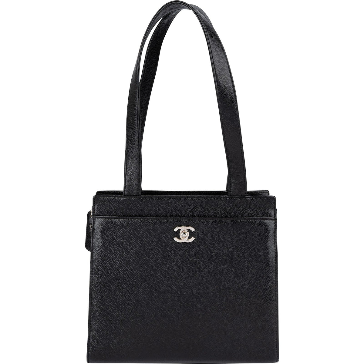 Bolso de hombro Chanel Tote Coco Mark de piel caviar