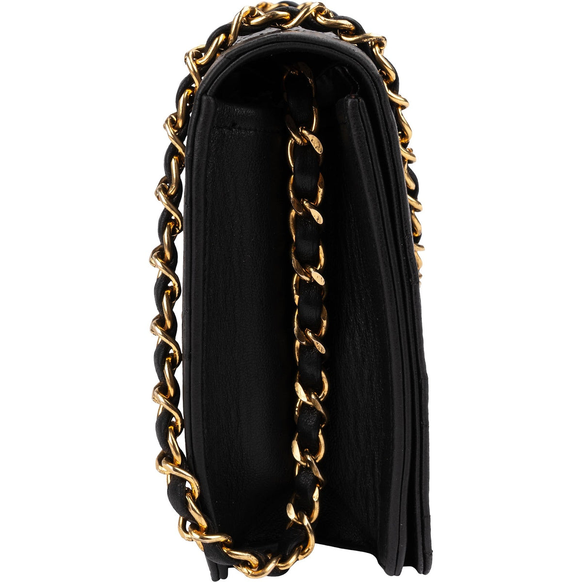 Chanel gewatteerde lamsleren 24K gouden Single Flap crossbody tas