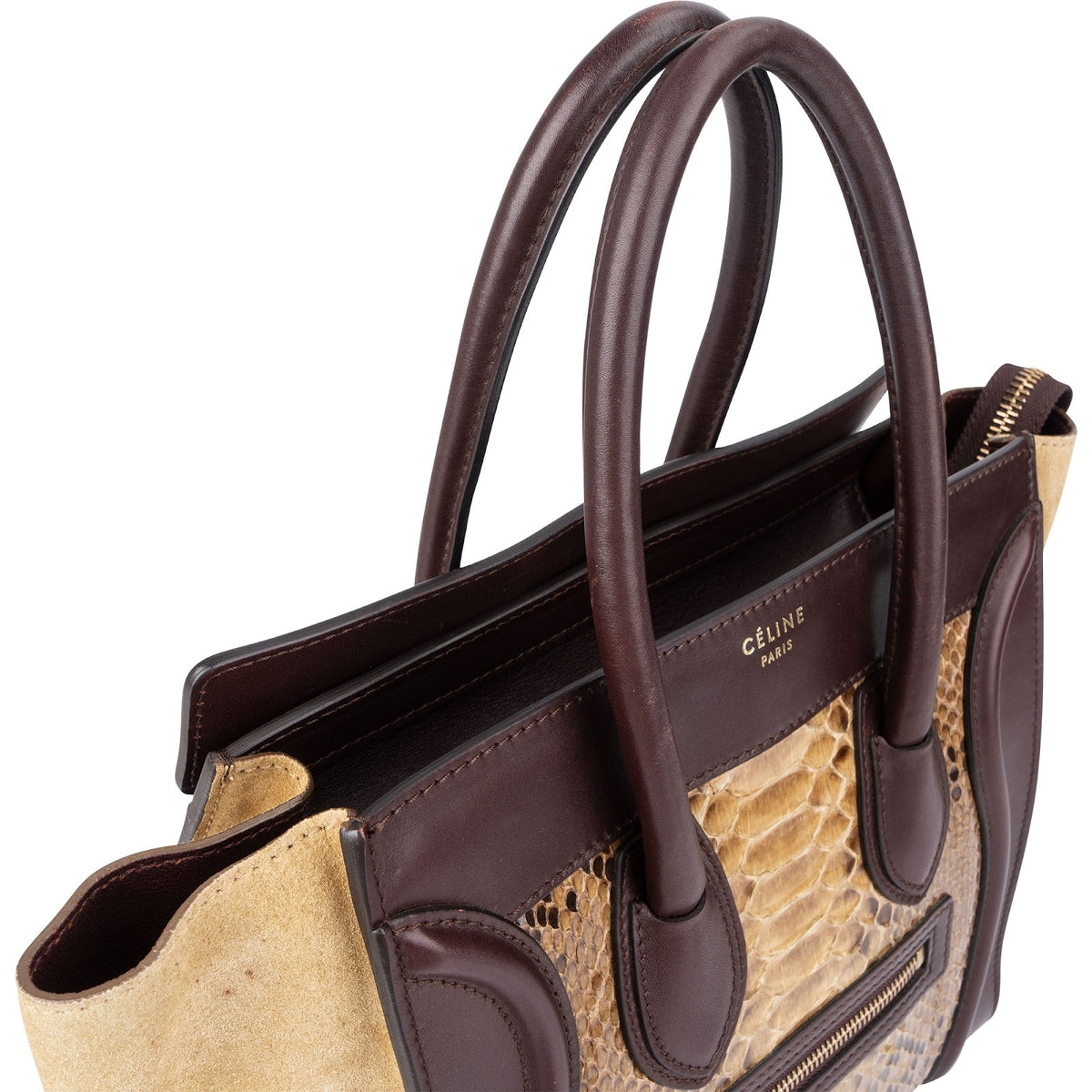 Borsa tote Luggage Céline in pelle di pitone tricolore