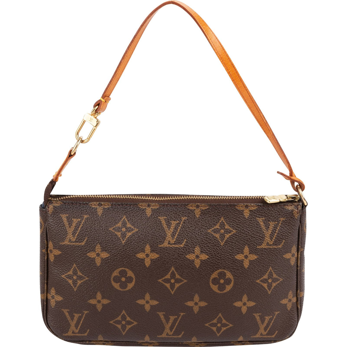 Louis Vuitton Monogram Canvas Pochette Accessoires aus Canvas und Vachetta-Leder – Vorderansicht