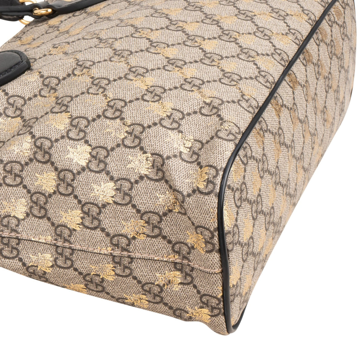 Petit sac à main cabas Gucci en toile GG Supreme à imprimé abeille