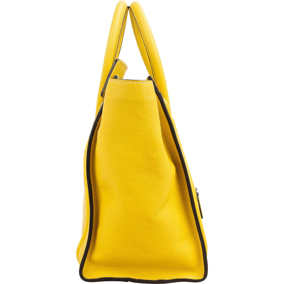 Celine Yellow Drummed Calfskin Luggage Tote Handtas