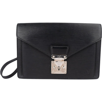 Louis Vuitton Noir Epi Leathe Dragonne Pochette Clutch