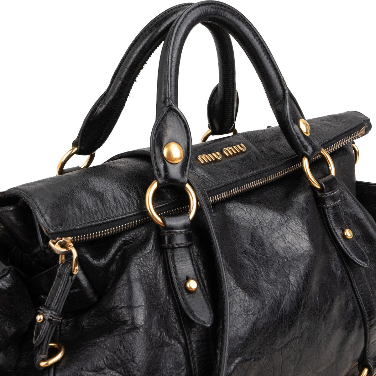 Miu Miu Vitello Lux Leder Satchel Handtasche, Bild 2 von 11