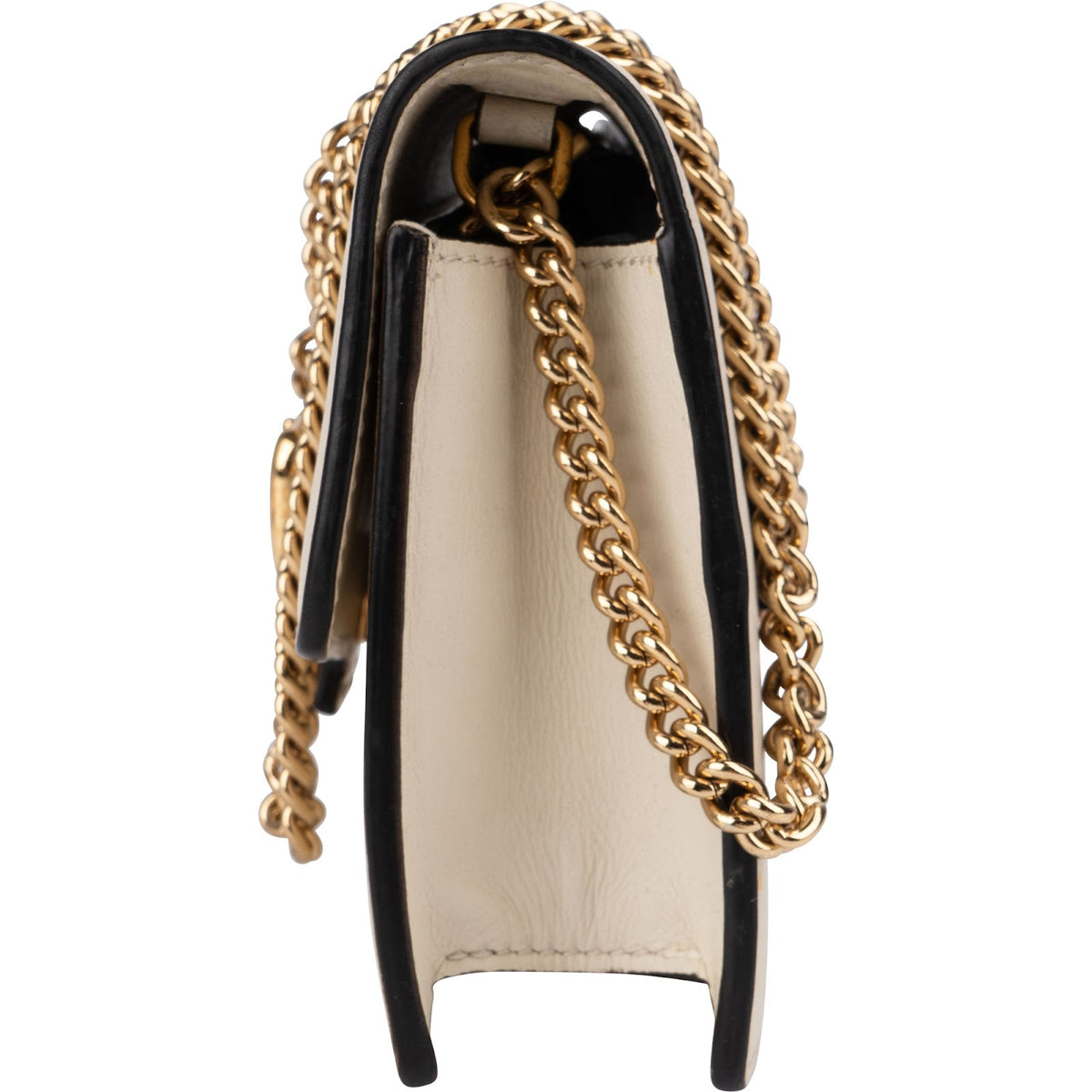 Gucci Sylvie Mini Web Stripe Leather Chain Crossbody Bag