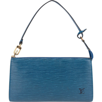 Louis Vuitton Blue Epi Leather Pochette Accessoires Handbag