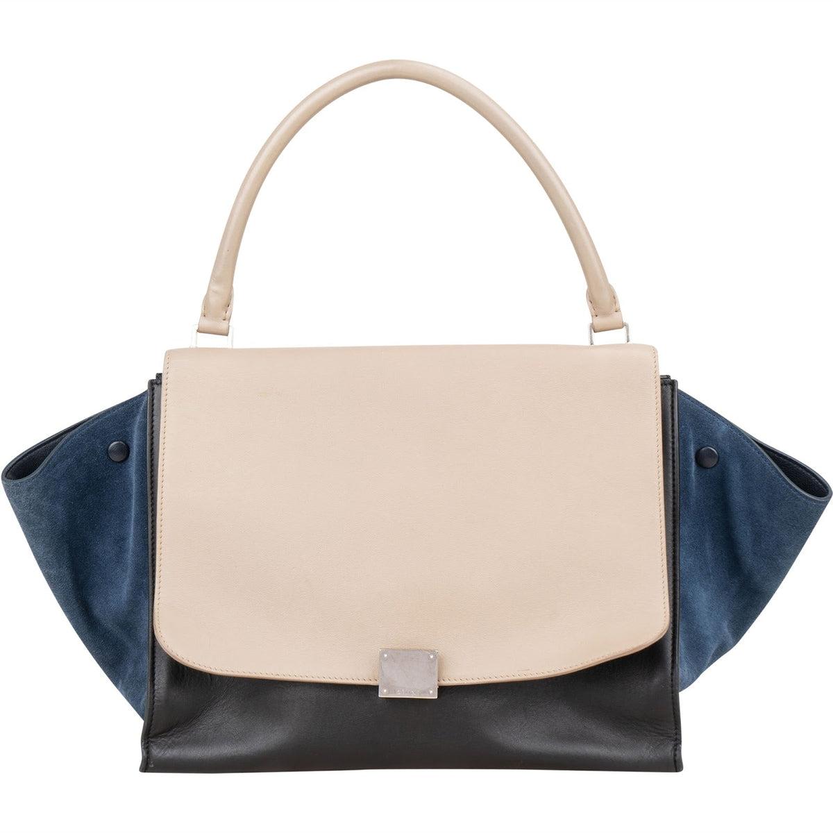 Céline Tricolor Trapeze Large aus Leder und Wildleder – Vorderansicht