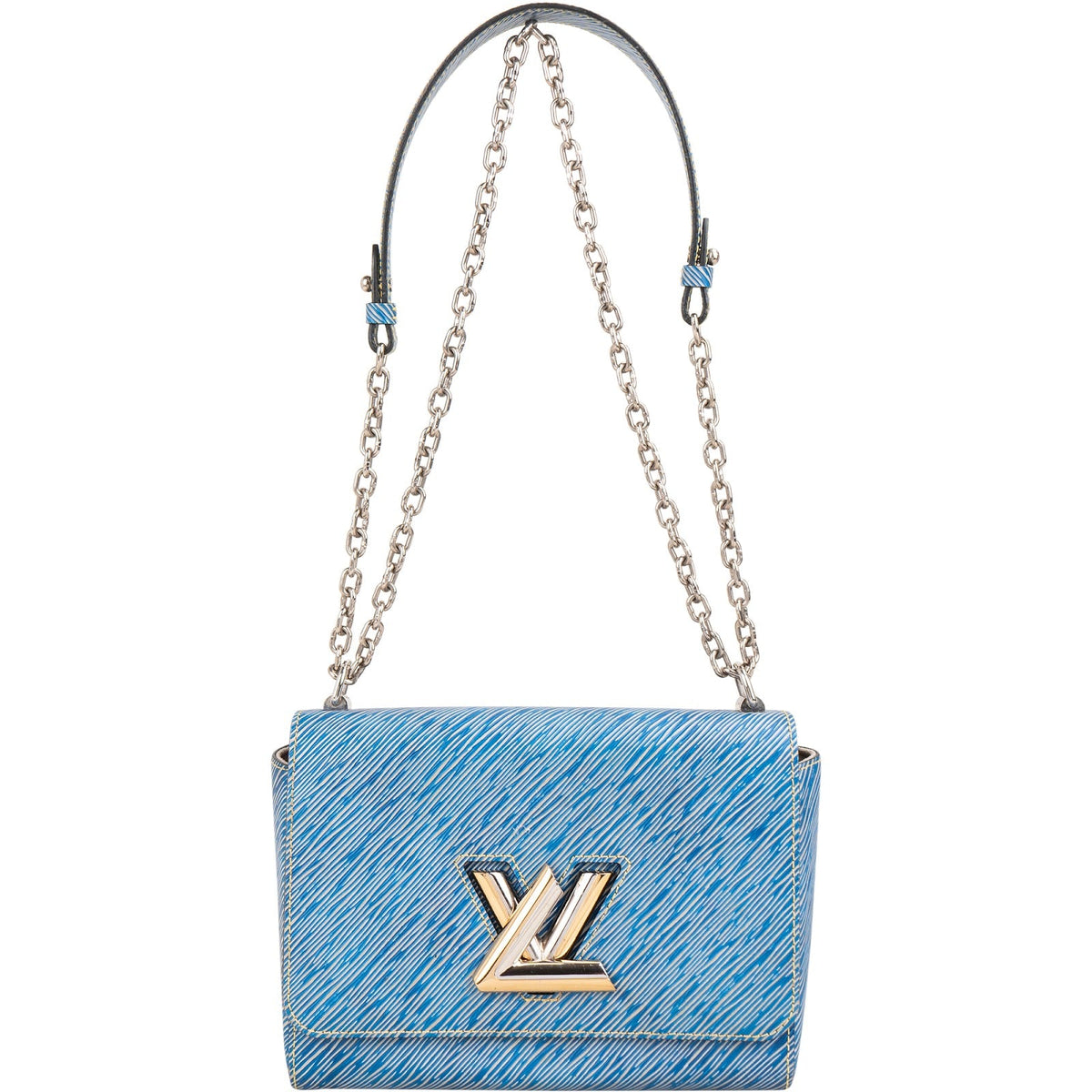 Borsa a tracolla Twist Louis Vuitton in pelle Epi bicolore blu