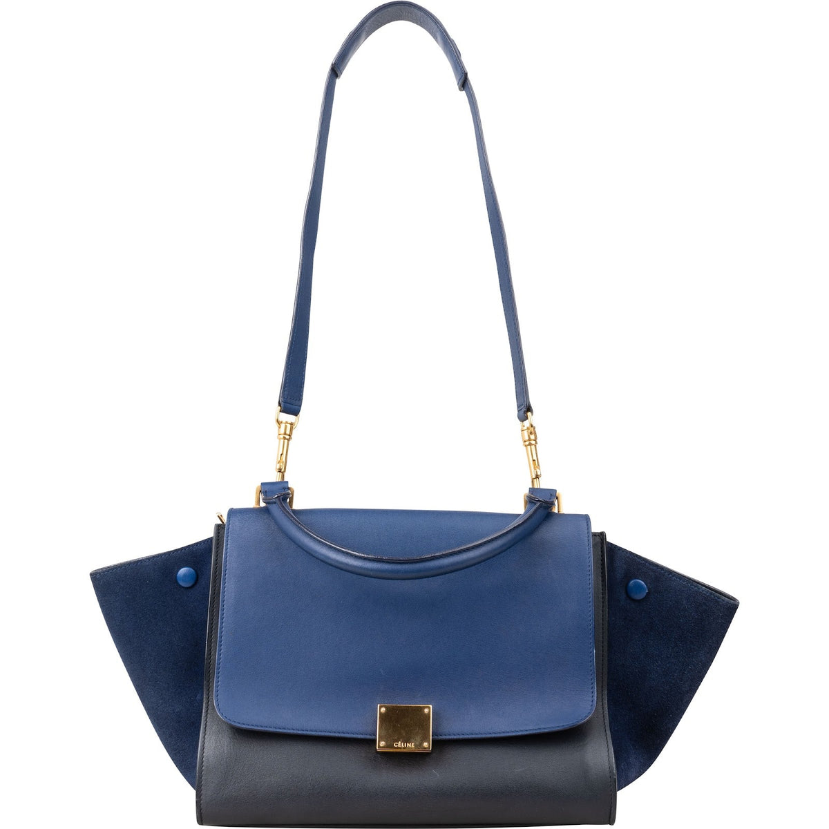 Borsa a mano Trapeze Céline in pelle scamosciata bicolore