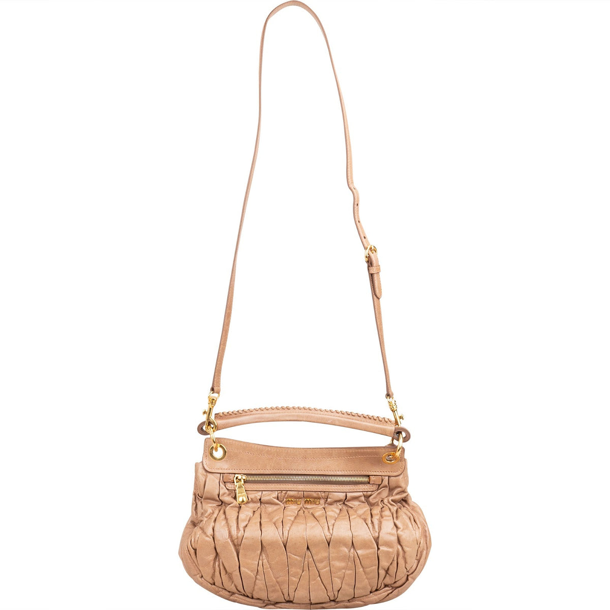 Miu Miu Matelassé Vitello Lux Leather City Coffer Handbag