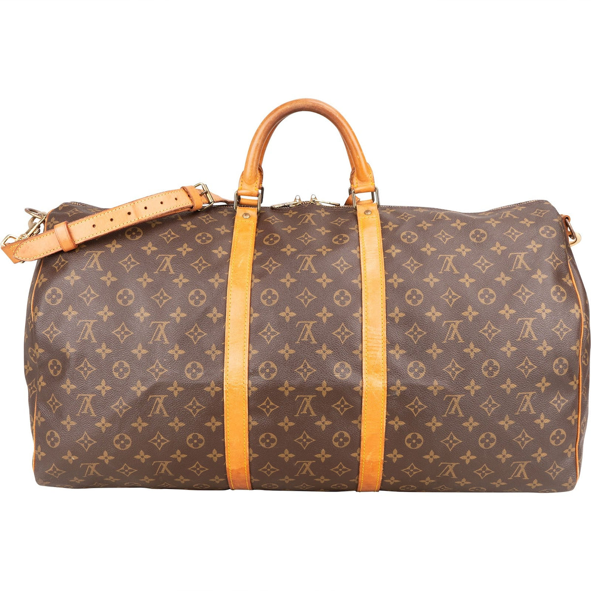 Borsa da viaggio Louis Vuitton Keepall 60 Bandoulière in tela Monogram