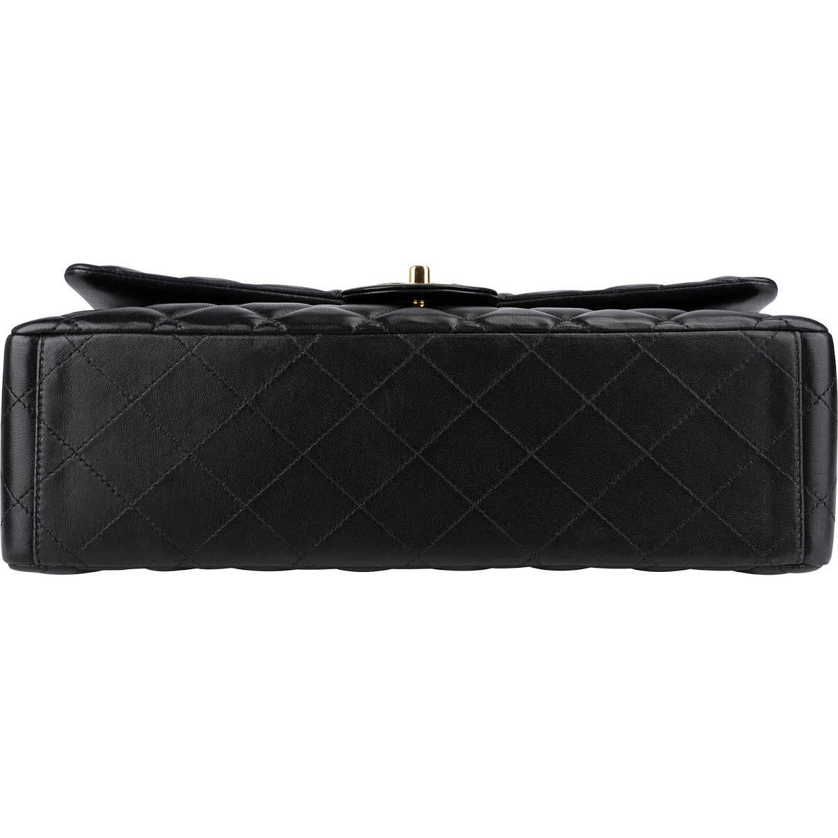 Borsa a tracolla Chanel Maxi Double Flap in pelle di agnello trapuntata con dettagli oro
