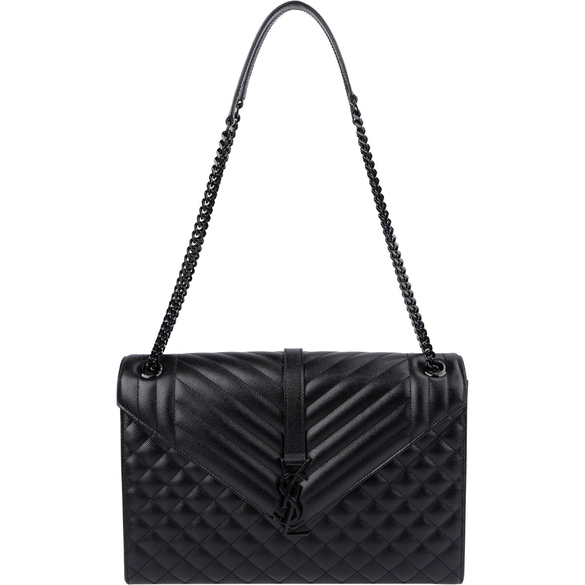 Borsa a tracolla grande Envelope Saint Laurent in pelle Grain de Poudre