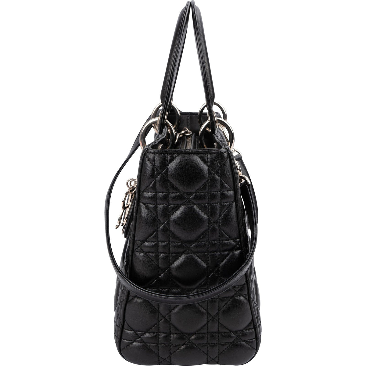 Christian Dior Black Quilted Lambskin Lady Dior Handbag