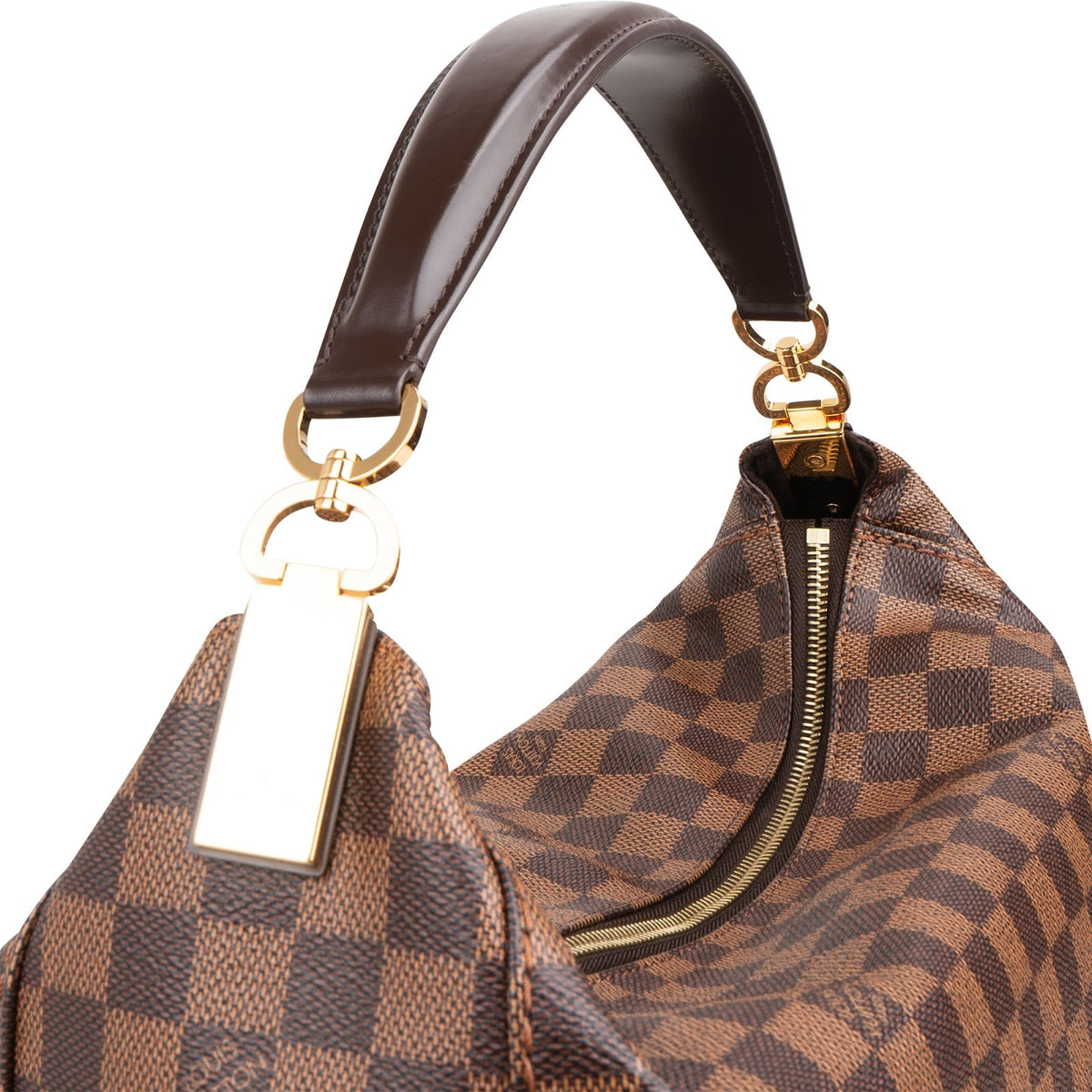 Borsa a mano Louis Vuitton Portobello GM in tela Monogram Damier Ebene