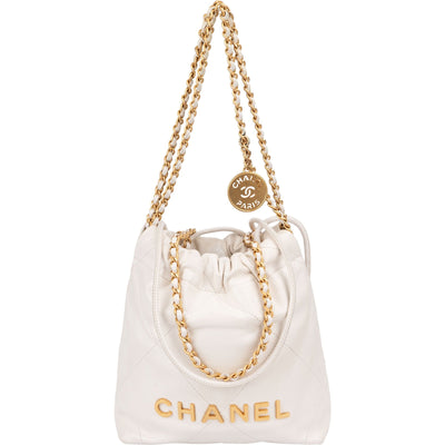 Chanel 22 Quilted Calfskin Drawstring Crossbody Shoulder Bag