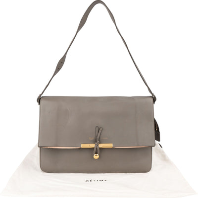 Céline Grey Calfskin Blade Shoulder Bag