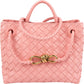Borsa tote piccola Andiamo in pelle Intrecciato rosa Bottega Veneta