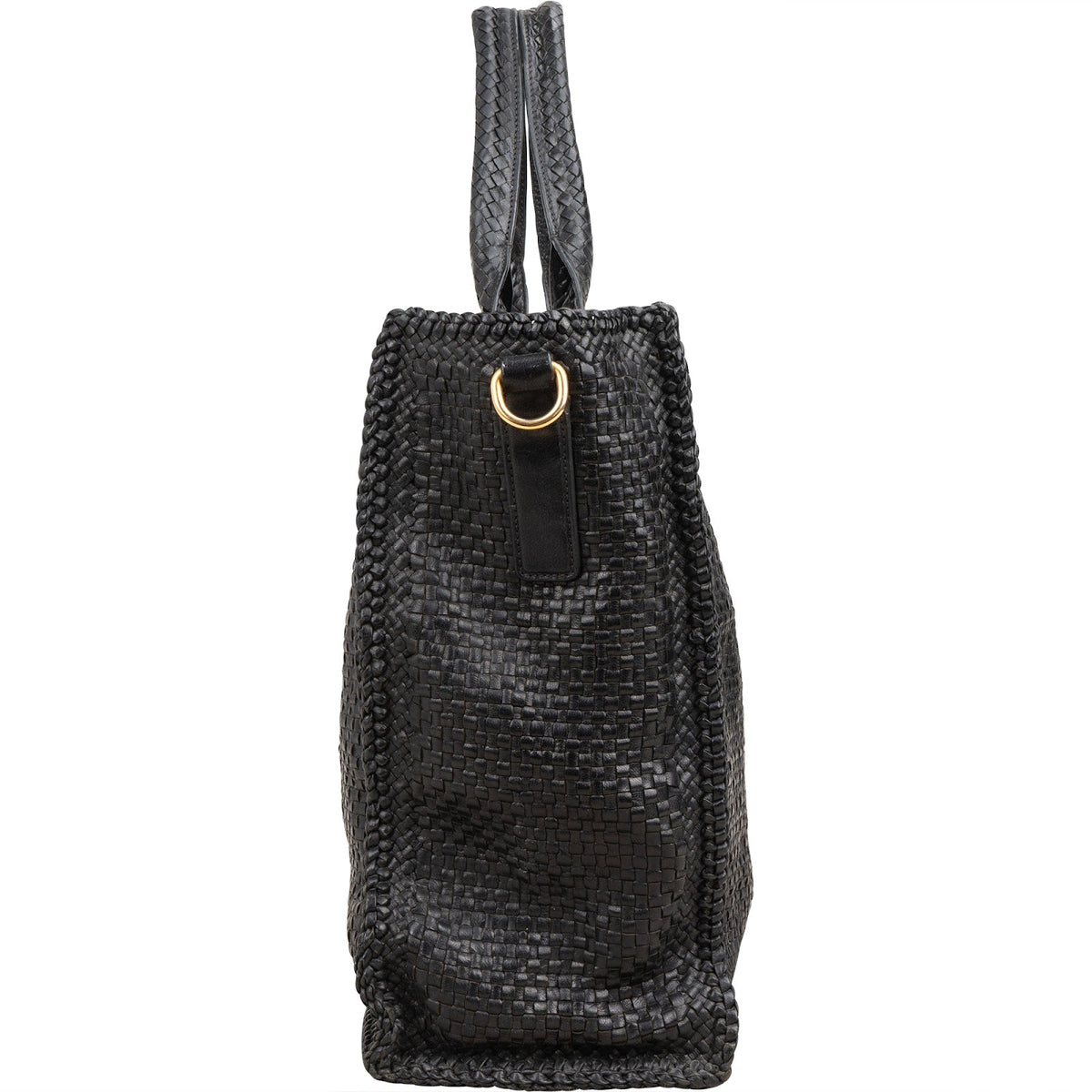 Prada Limited India Black Woven Leather Large Tote Handbag