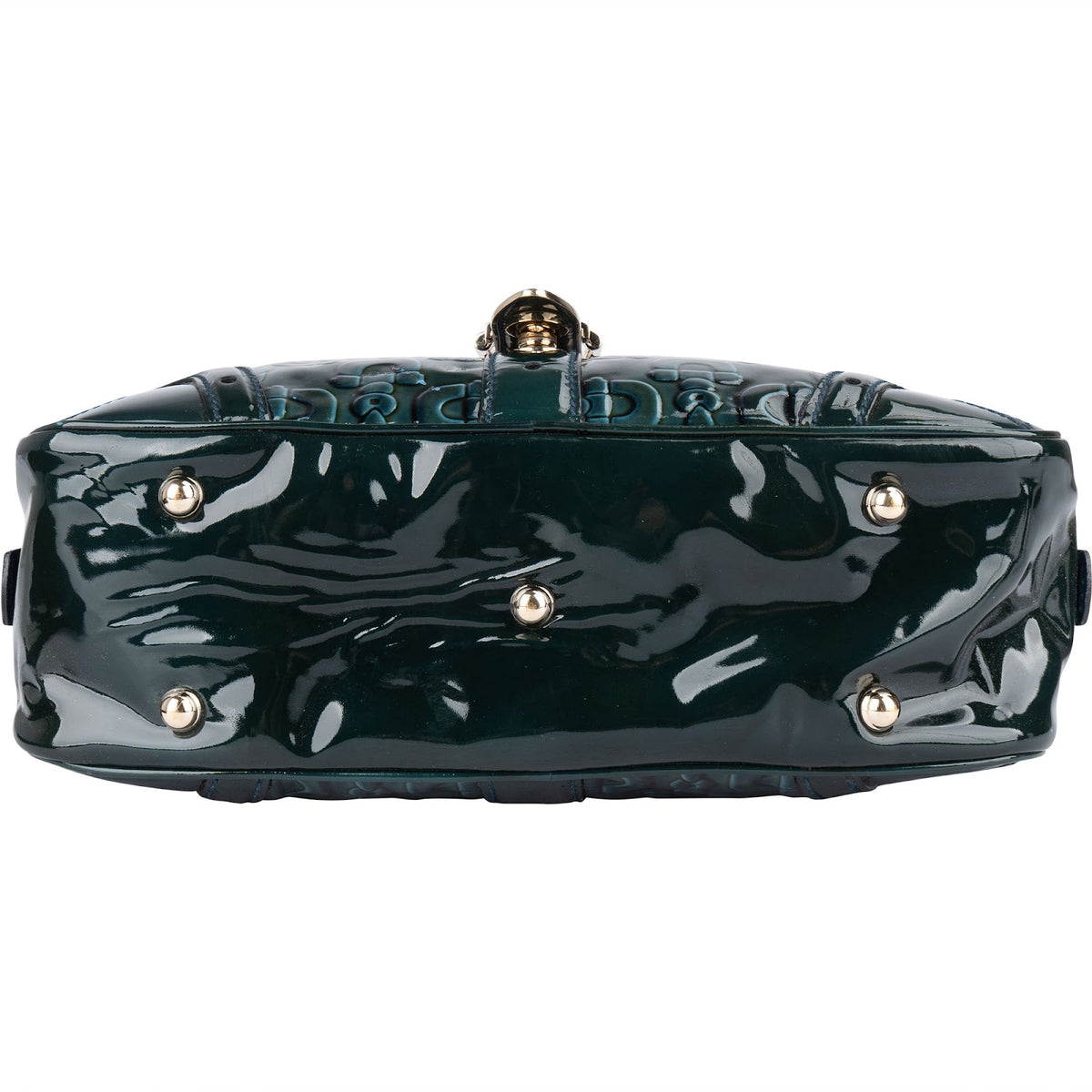 Gucci Monogram Lackleder Horsebit Boston Handtasche, Bild 7 von 11