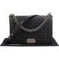 Chanel Quilted Caviar Leather New Medium Boy Single Flap Crossbody Bag