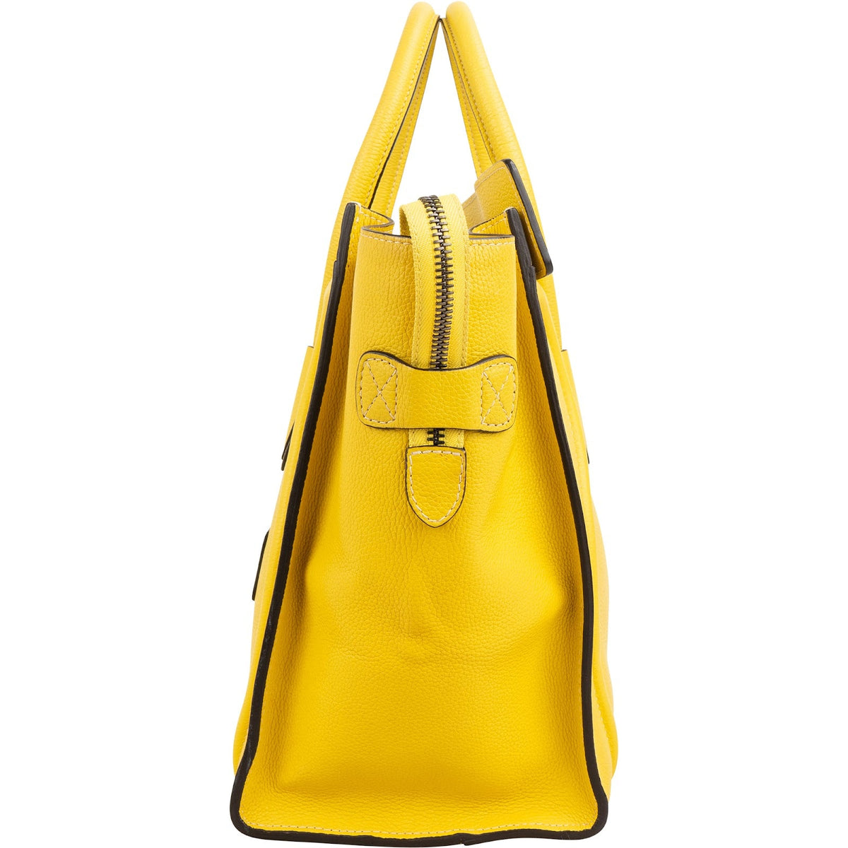 Celine Yellow Drummed Calfskin Luggage Tote Handtas