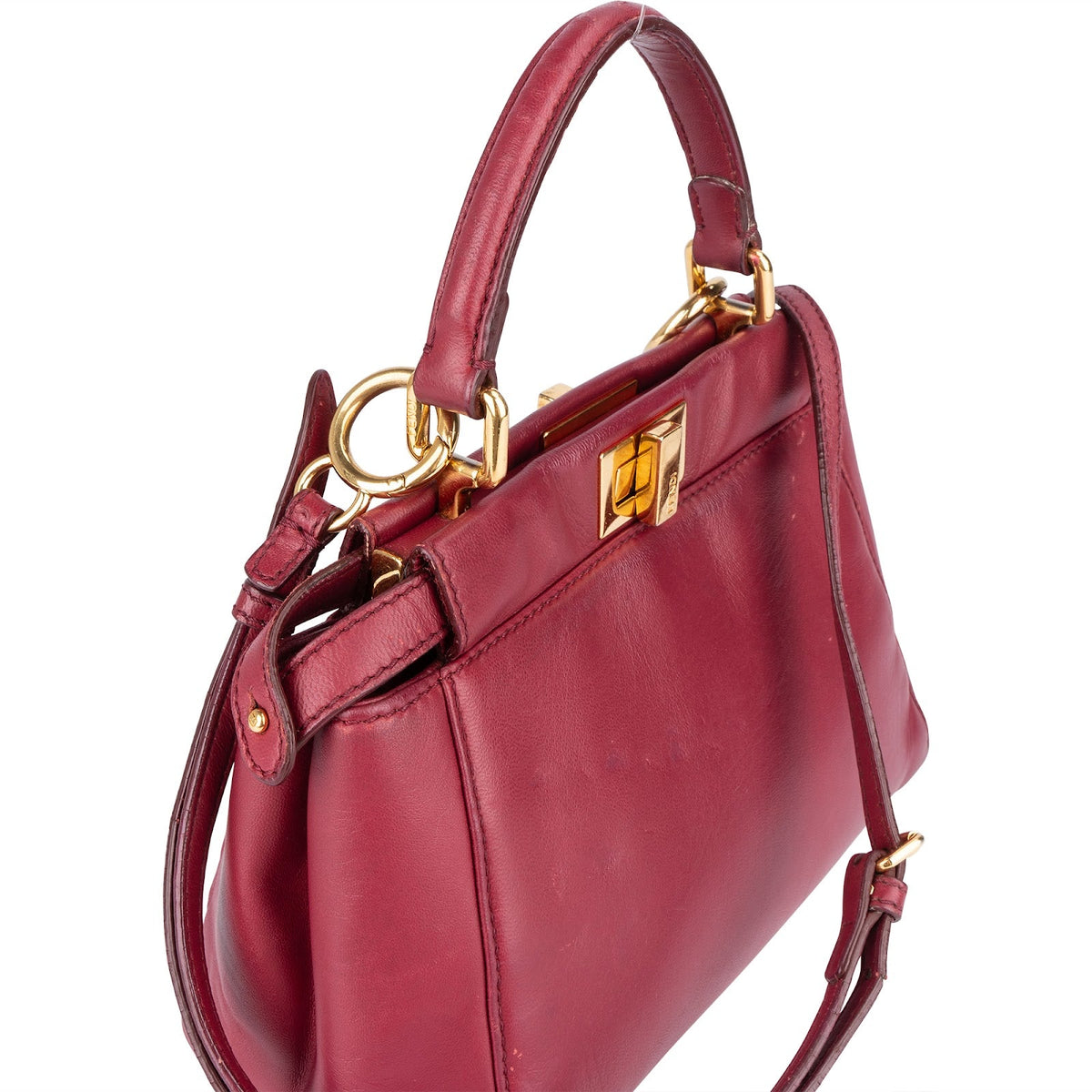Fendi Leather Peekaboo Mini Handbag
