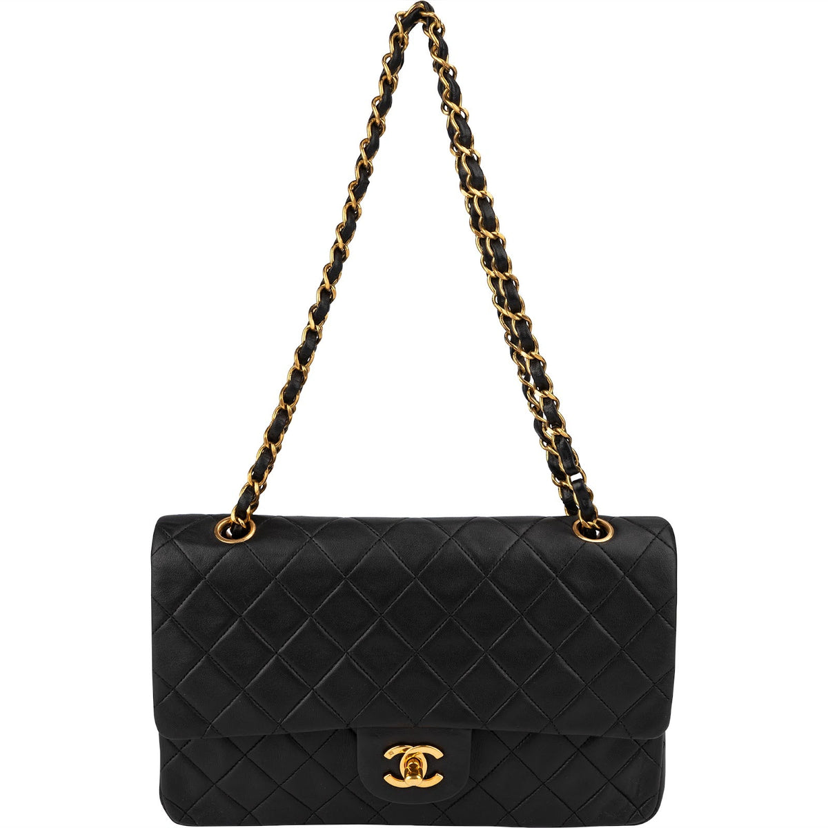 Chanel Lammleder Gold Medium Double Flap Schultertasche, Bild 10 von 16