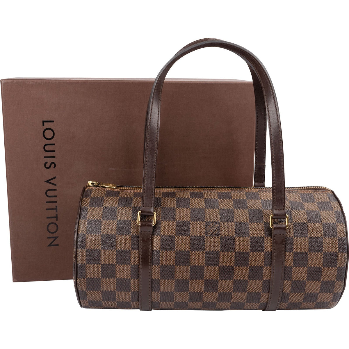 Sac à main Louis Vuitton Papillon 30 en toile Damier Ébène