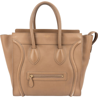 Borsa a mano Celine Luggage in pelle di vitello liscia