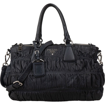 Prada Quiilted Nappa Leather Gaufre Satchel Handbag