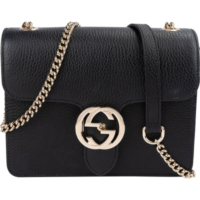 Sac bandoulière Gucci Interlocking GG en cuir grainé