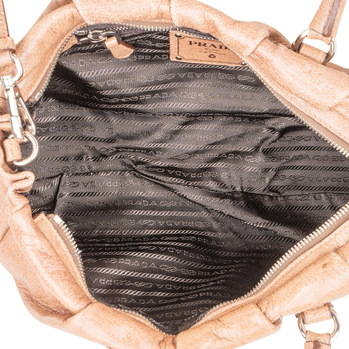 Prada Gaufre Leather Bauletto  Handbag