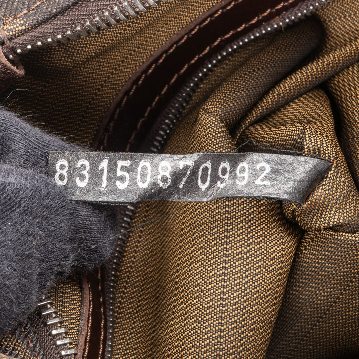 Fendi Monogram FF Zucca Canvas Diagonal Triangle Zip Large Shoulder Bag
