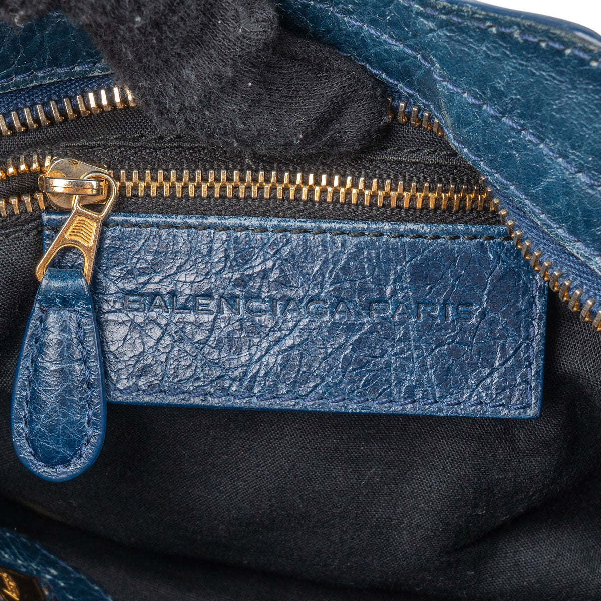 Balenciaga Blau Leder Mini City Handtasche, Bild 10 von 11