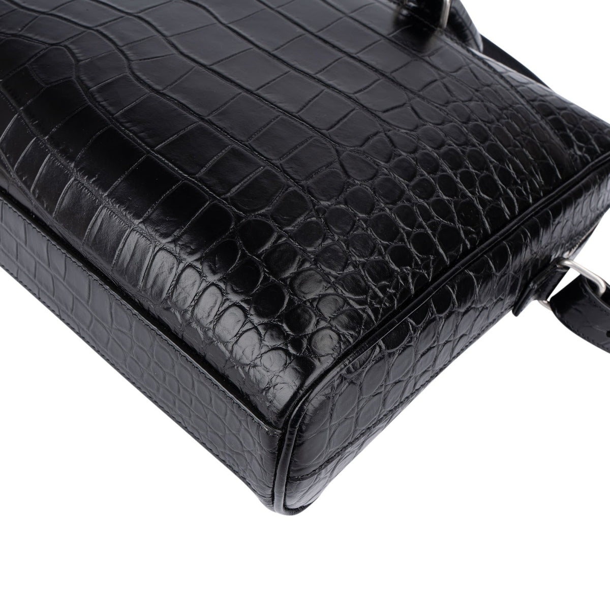 Sac à bandoulière Yves Saint Laurent en cuir embossé façon crocodile