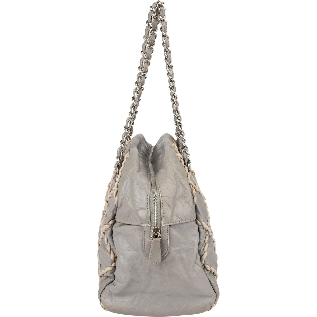 Chanel Crinkled Leder Braided Bowler Schultertasche, Bild 4 von 13